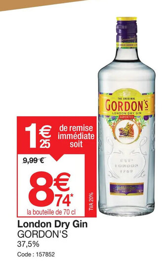 Promocash London Dry Gin GORDON'S offre