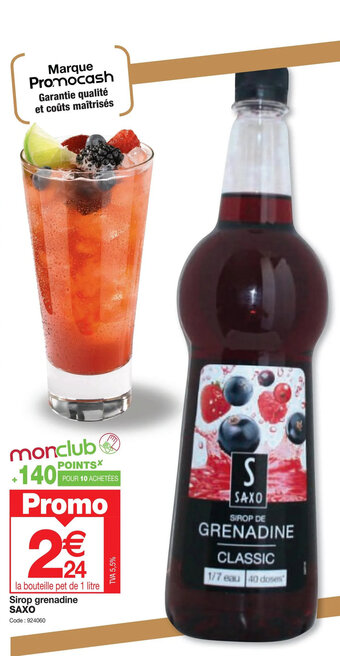 Promocash Sirop grenadine offre