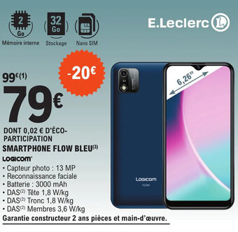 E.Leclerc SMARTPHONE FLOW BLEU (³) offre