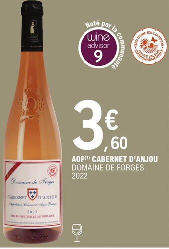 E.Leclerc AOP (¹) CABERNET D'ANJOU DOMAINE DE FORGES 2022 offre