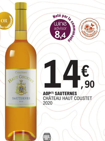 E.Leclerc AOP (1) SAUTERNES CHÂTEAU HAUT COUSTET 2020 offre