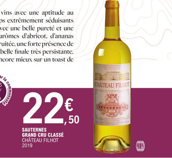 E.Leclerc SAUTERNES GRAND CRU CLASSÉ CHÂTEAU FILHOT offre