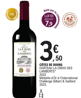 E.Leclerc CÔTES DE BOURG CHÂTEAU LA CROIX DES LAMBERTS* offre