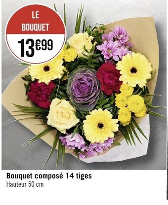 Géant Casino Bouquet composé 14 tiges offre