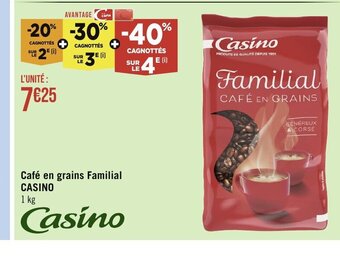 Géant Casino Café en grains Familial CASINO offre