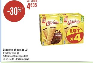 Géant Casino Cracotte chocolat LU offre