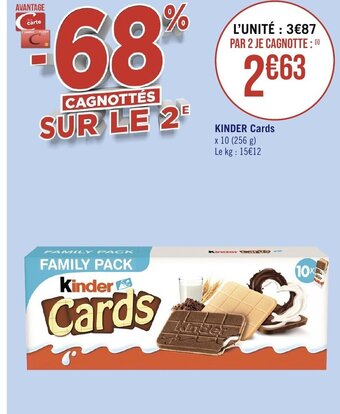 Géant Casino KINDER Cards offre