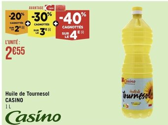 Géant Casino Huile de Tournesol CASINO 1L offre