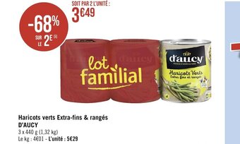 Géant Casino Haricots verts Extra-fins & rangés D'AUCY offre