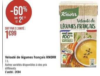 Géant Casino Velouté de légumes français KNORR offre