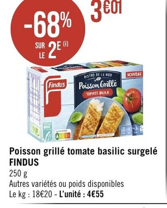 Géant Casino Poisson grillé tomate basilic surgelé FINDUS offre