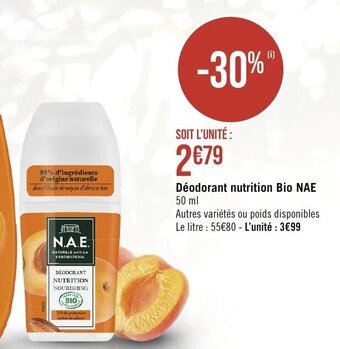 Géant Casino Déodorant nutrition Bio NAE offre