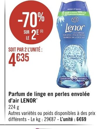 Géant Casino Parfum de linge en perles envolée d'air LENOR* offre