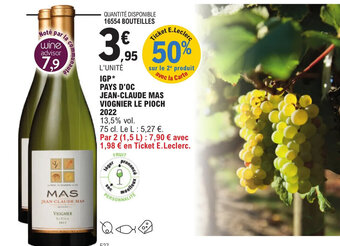 IGP* PAYS D'OC JEAN-CLAUDE MAS VIOGNIER LE PIOCH 2022