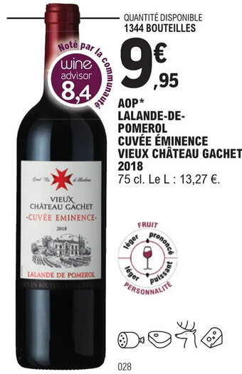 AOP* LALANDE-DE-POMEROL CUVÉE ÉMINENCE VIEUX CHÂTEAU GACHET