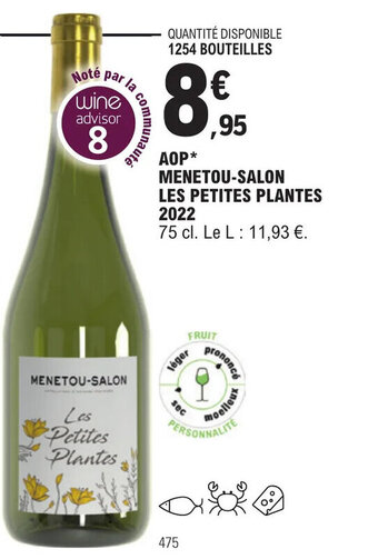 E.Leclerc AOP* MENETOU-SALON LES PETITES PLANTES 2022 offre