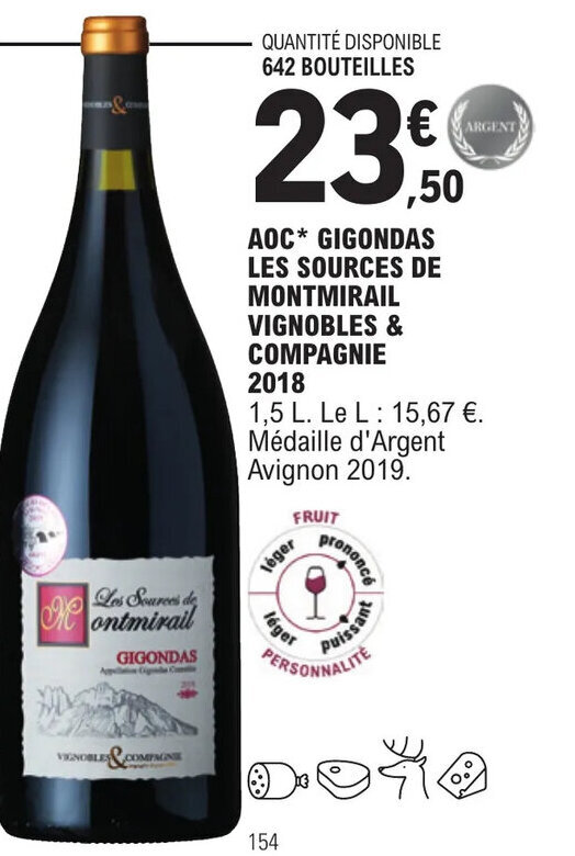 Promo AOC* GIGONDAS LES SOURCES DE MONTMIRAIL VIGNOBLES & COMPAGNIE