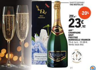 E.Leclerc AOP* CHAMPAGNE BRUT PRESTIGE DEMOISELLE VRANKEN offre