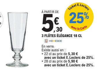 3 FLÛTES ÉLÉGANCE 18 CL