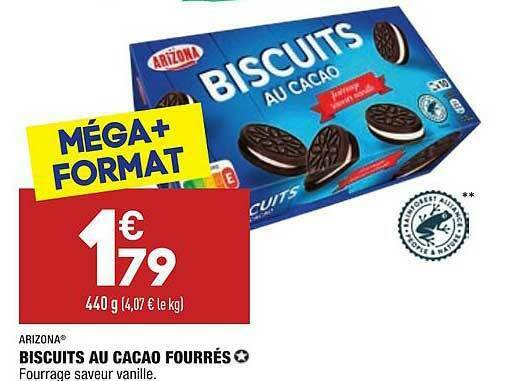 Promo Biscuits Au Cacao Fourres Arizona Chez Aldi