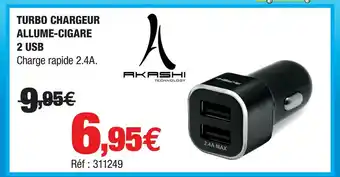Autobacs Turbo Chargeur Allume-cigare 2 Usb Akashi offre