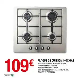 Brico Dépôt Plaque De Cuisson Inox Gaz offre