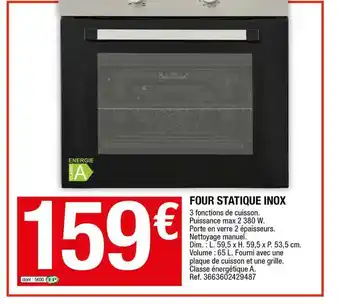 Brico Dépôt Four Statique Inox offre