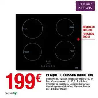 Brico Dépôt Plaque De Cuisson Induction Cooke & Lewis offre