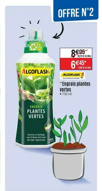 Cora x Carrefour Engrais Plantes Vertes Algoflash offre