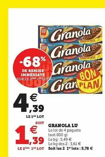 Hyper U Granola Lu offre