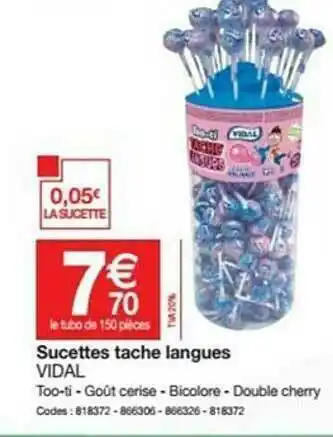 Sucettes Tache Langues