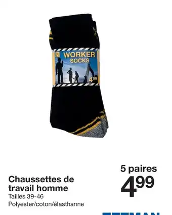 Zeeman Chaussettes De Travail Homme offre