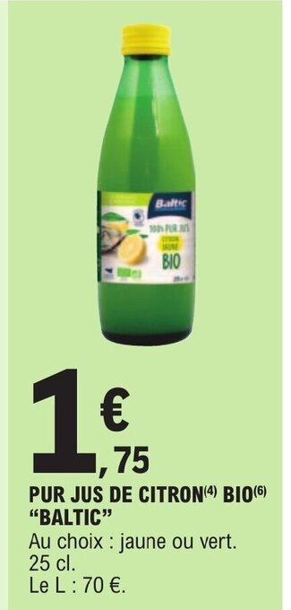 PUR JUS DE CITRON (4) BIO(6) "BALTIC"