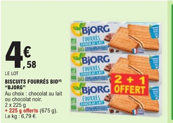 E.Leclerc BISCUITS FOURRÉS BIO(4) "BJORG" offre