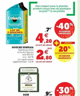Super U Douche Usuaia offre
