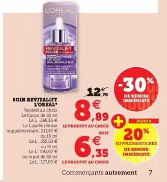 Super U Soin Revitalift L'oreal offre