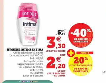 Super U Hygie Intime Intima offre