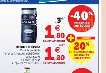 Super U Douche Nivea offre