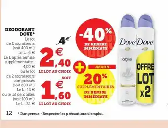 Super U Deodorant Dove offre