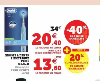 Super U Brosse A Dents Electrique Pro 1 Oral-B offre