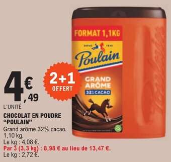 E.Leclerc CHOCOLAT EN POUDRE "POULAIN" offre