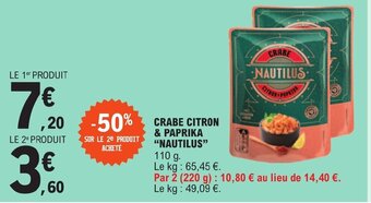 E.Leclerc CRABE CITRON & PAPRIKA "NAUTILUS" offre