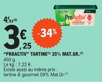 E.Leclerc "PROACTIV" TARTINE(³) 35% MAT.GR.(7) offre