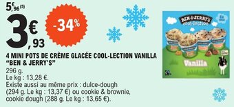 4 MINI POTS DE CRÈME GLACÉE COOL-LECTION VANILLA "BEN & JERRY'S"