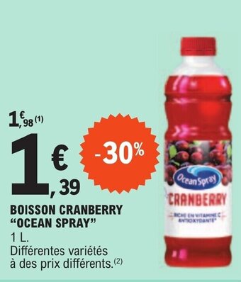 E.Leclerc BOISSON CRANBERRY "OCEAN SPRAY" offre