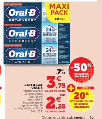 Super U Dentifrice Oral-B offre