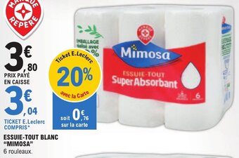 E.Leclerc ESSUIE-TOUT BLANC "MIMOSA" offre