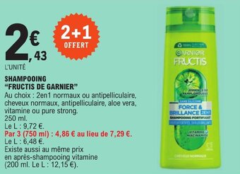 E.Leclerc SHAMPOOING "FRUCTIS DE GARNIER" offre