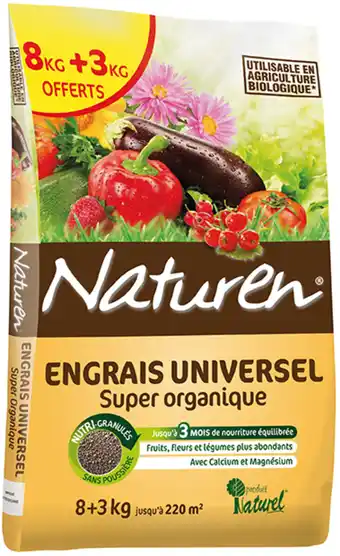 Naturen - engrais universel 8 kg + 3 kg gratuit