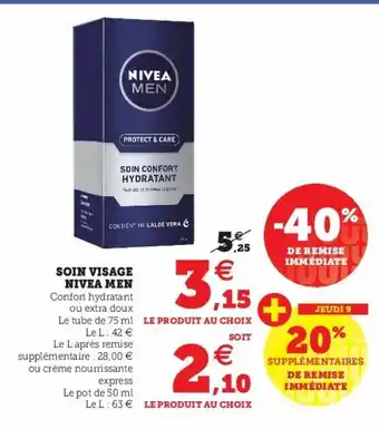 Super U Soin Visage Nivea Men offre